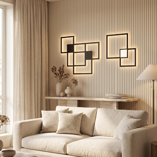 Grisaille Minimalist Square Aluminum Alloy LED Wall Sconce with Remote Dimming