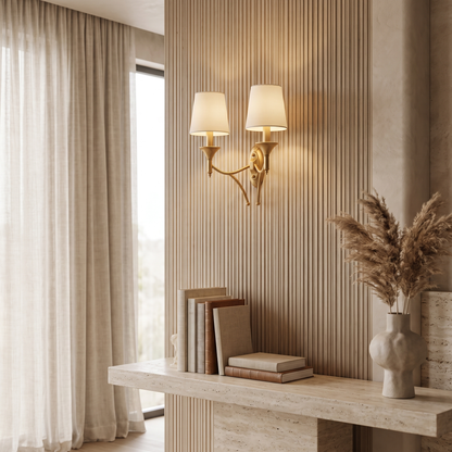 Calanthea European Iron Fabric Mushroom Wall Sconce for Bedside and Study Reading
