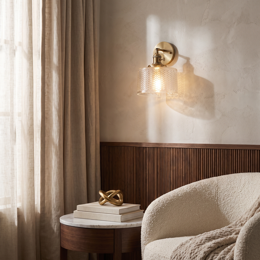 Verrocchio Nordic Brass Cylinder Wall Sconce for Headboard and Hallway Lighting