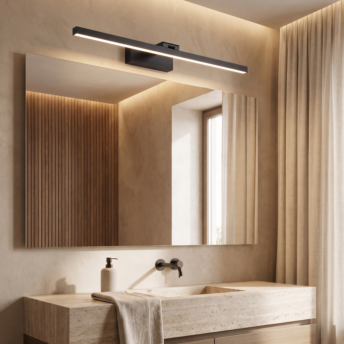 Merveille Minimalist Aluminum LED Vanity Light with PC Diffuser for Bathroom Mirror