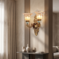 Thessaly European Resin Glass Flower Wall Sconce for Living Room and Bedroom