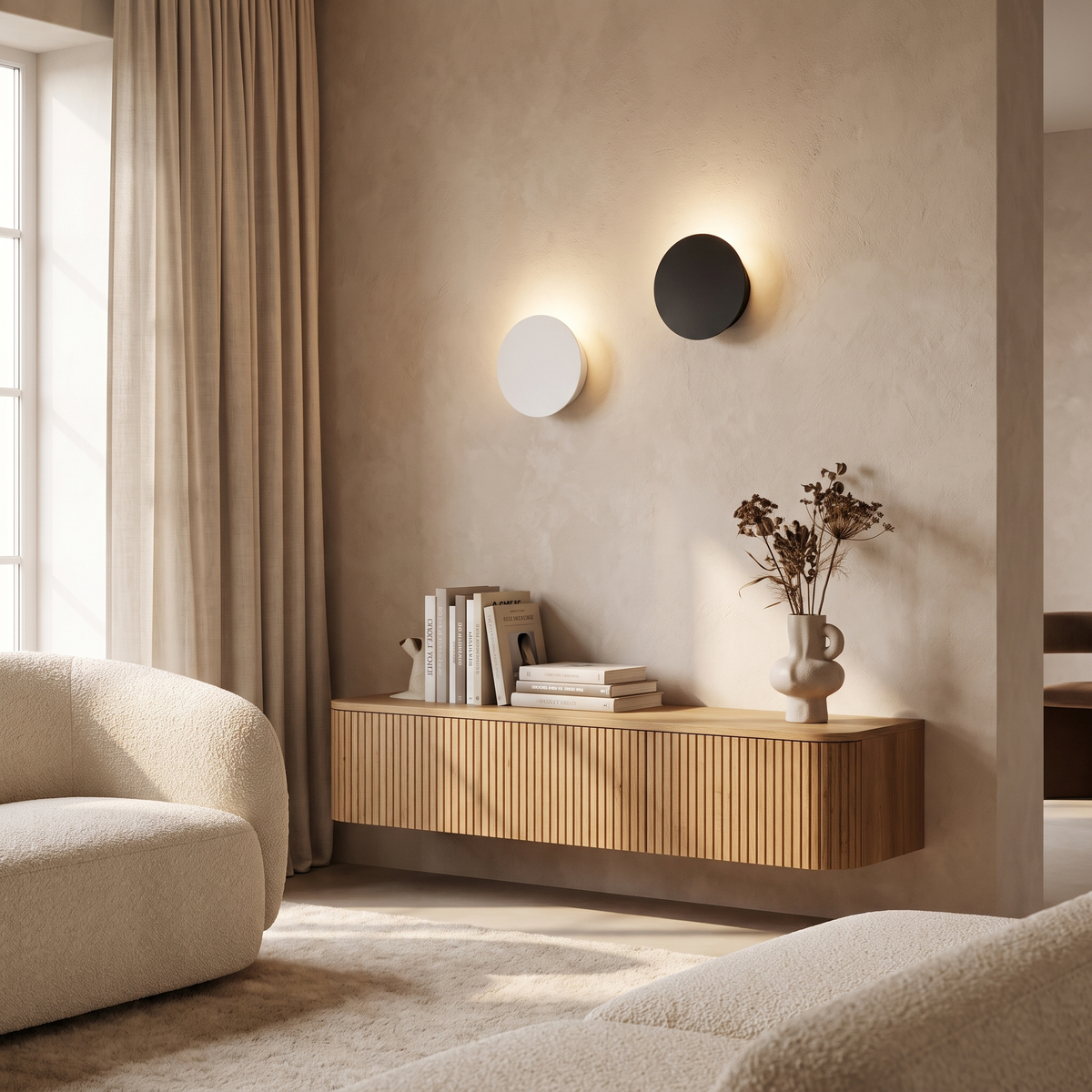 Alarielle Minimalist Curved Aluminum LED Wall Sconce for Hallway and Stairwell Lighting
