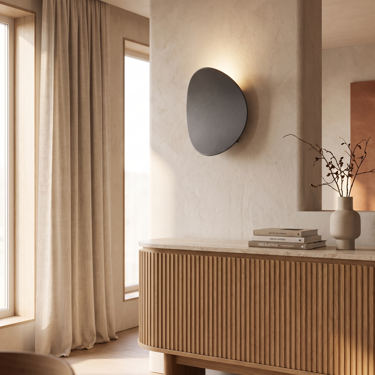 Alarielle Minimalist Curved Aluminum LED Wall Sconce for Hallway and Stairwell Lighting