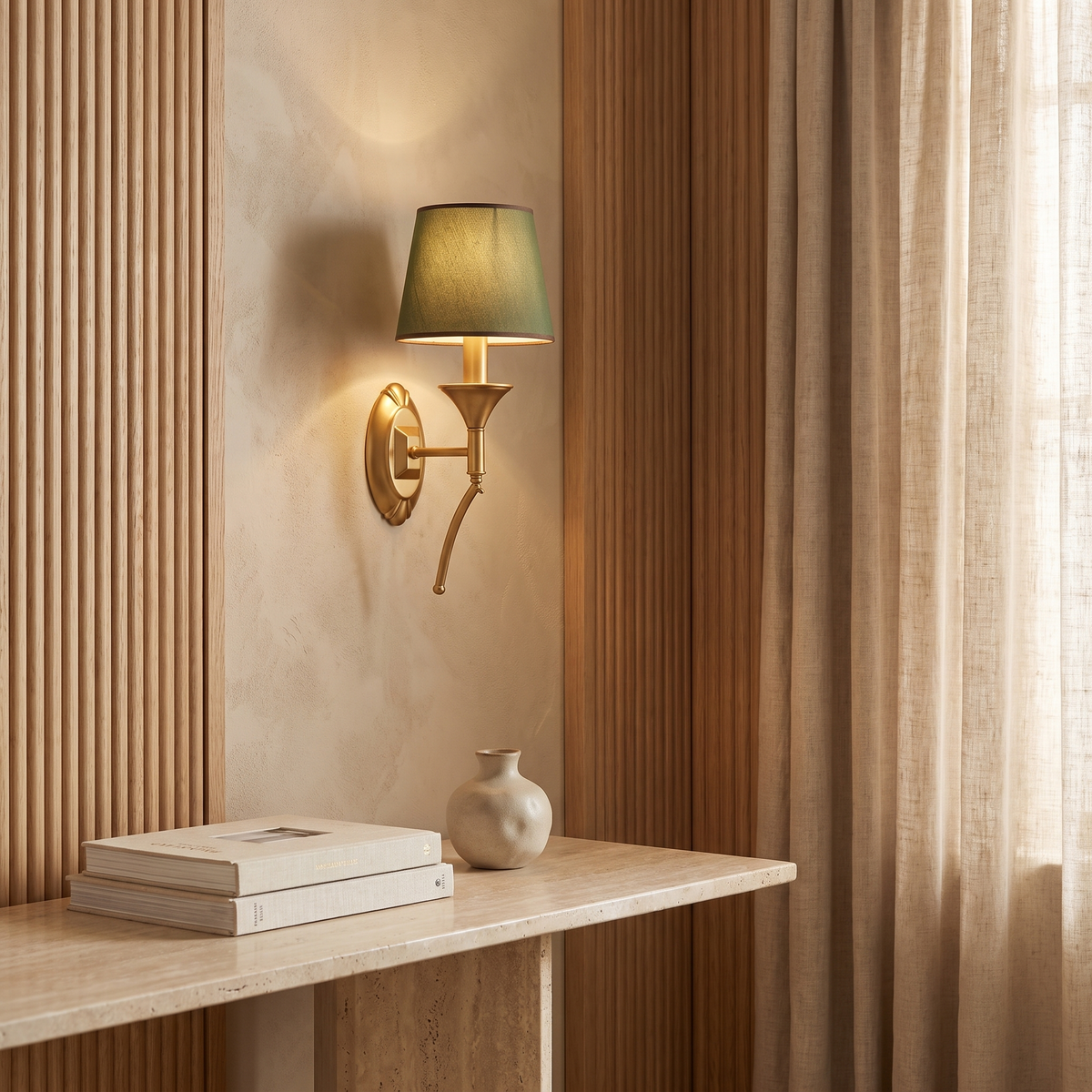 Calanthea European Iron Fabric Mushroom Wall Sconce for Bedside and Study Reading