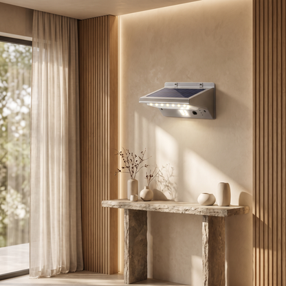 Roseline Weatherproof Solar LED Wall Sconce for Garden Walls and Patio Steps