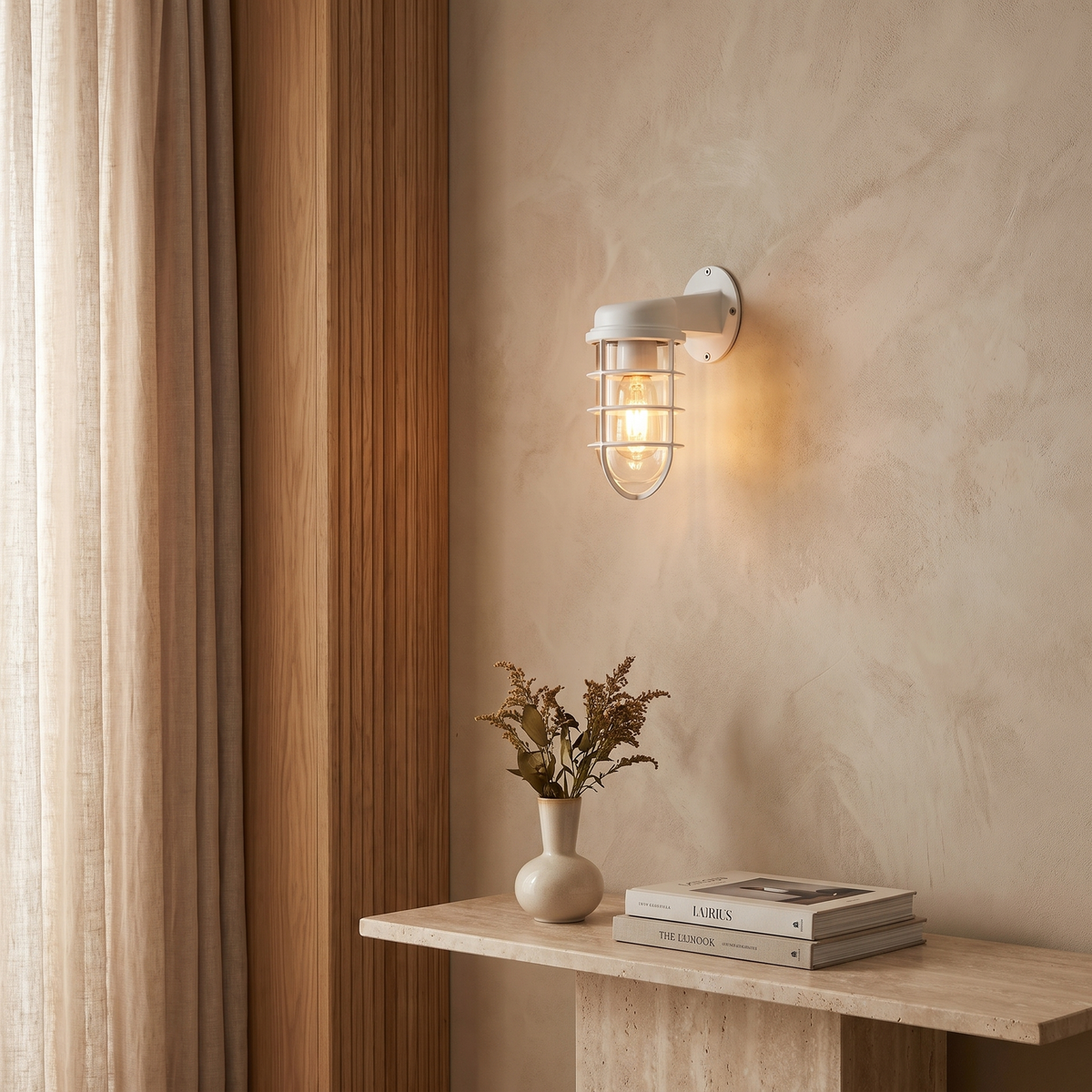 Ulvienne Industrial Aluminum Cage LED Wall Sconce for Entryway and Stairwell