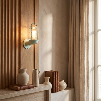 Ulvienne Industrial Aluminum Cage LED Wall Sconce for Entryway and Stairwell