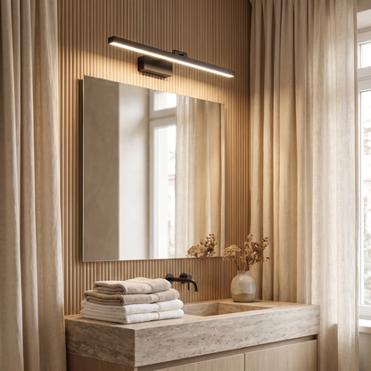 Merveille Minimalist Aluminum LED Vanity Light with PC Diffuser for Bathroom Mirror
