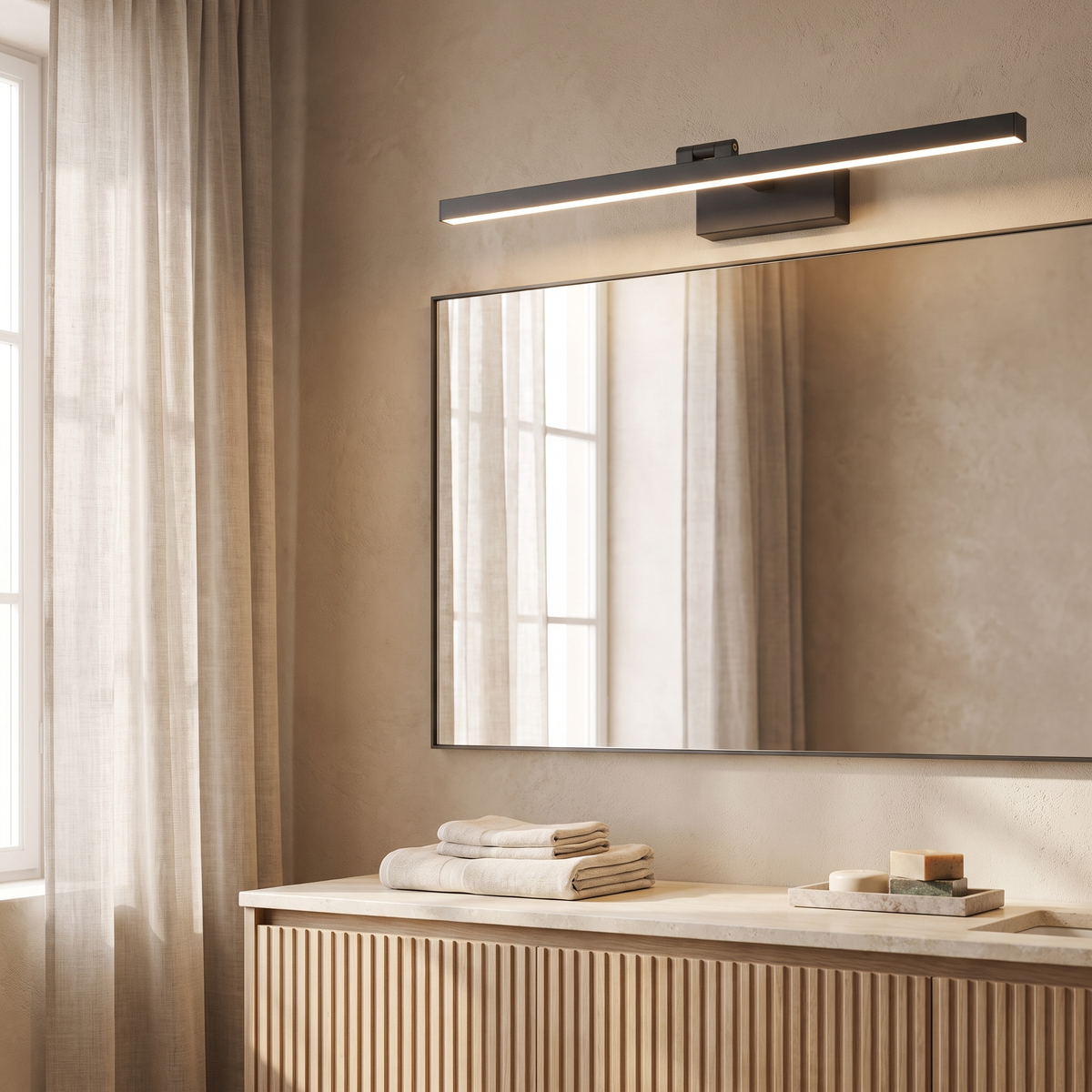 Merveille Minimalist Aluminum LED Vanity Light with PC Diffuser for Bathroom Mirror