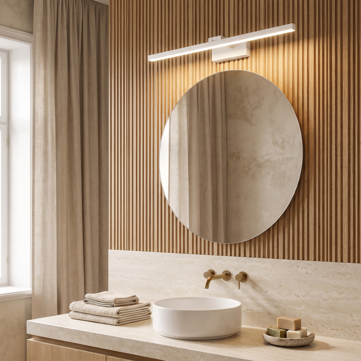 Merveille Minimalist Aluminum LED Vanity Light with PC Diffuser for Bathroom Mirror