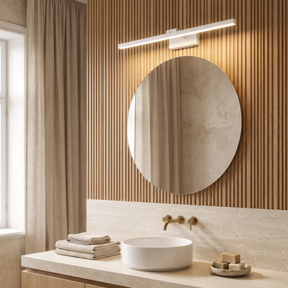 Merveille Minimalist Aluminum LED Vanity Light with PC Diffuser for Bathroom Mirror
