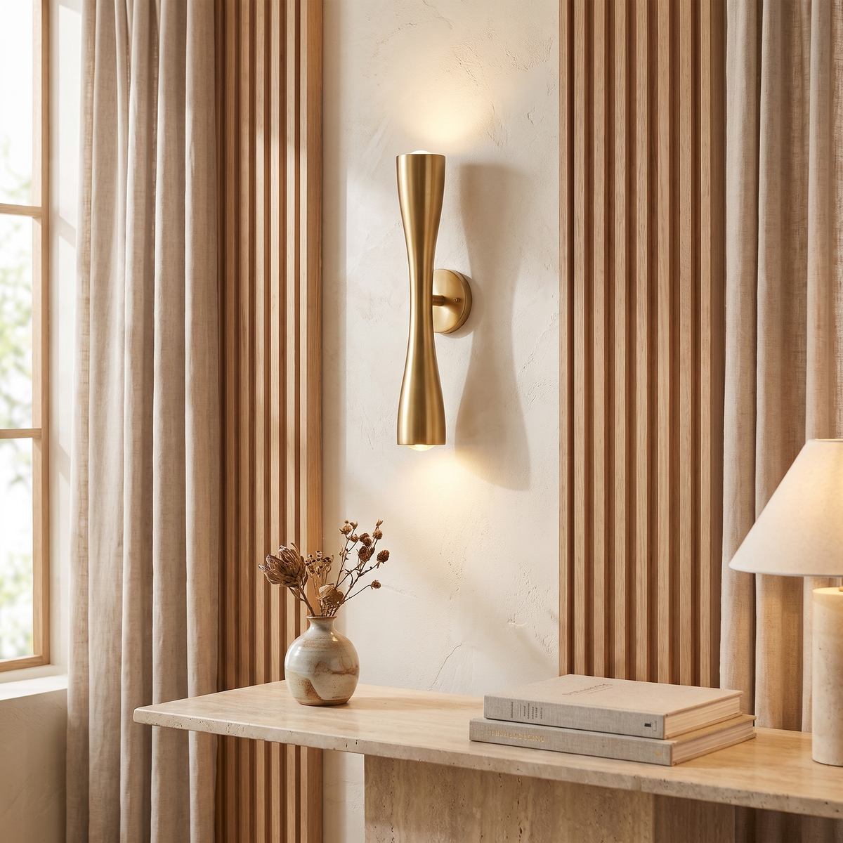Xaverine Modern Metal Long Horn Wall Sconce with Dual LED for Living Room and Bedroom