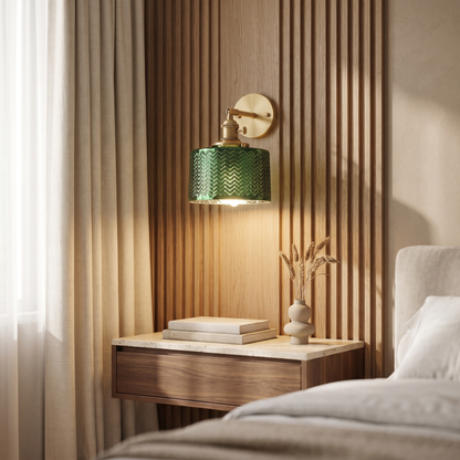 Verrocchio Nordic Brass Cylinder Wall Sconce for Headboard and Hallway Lighting