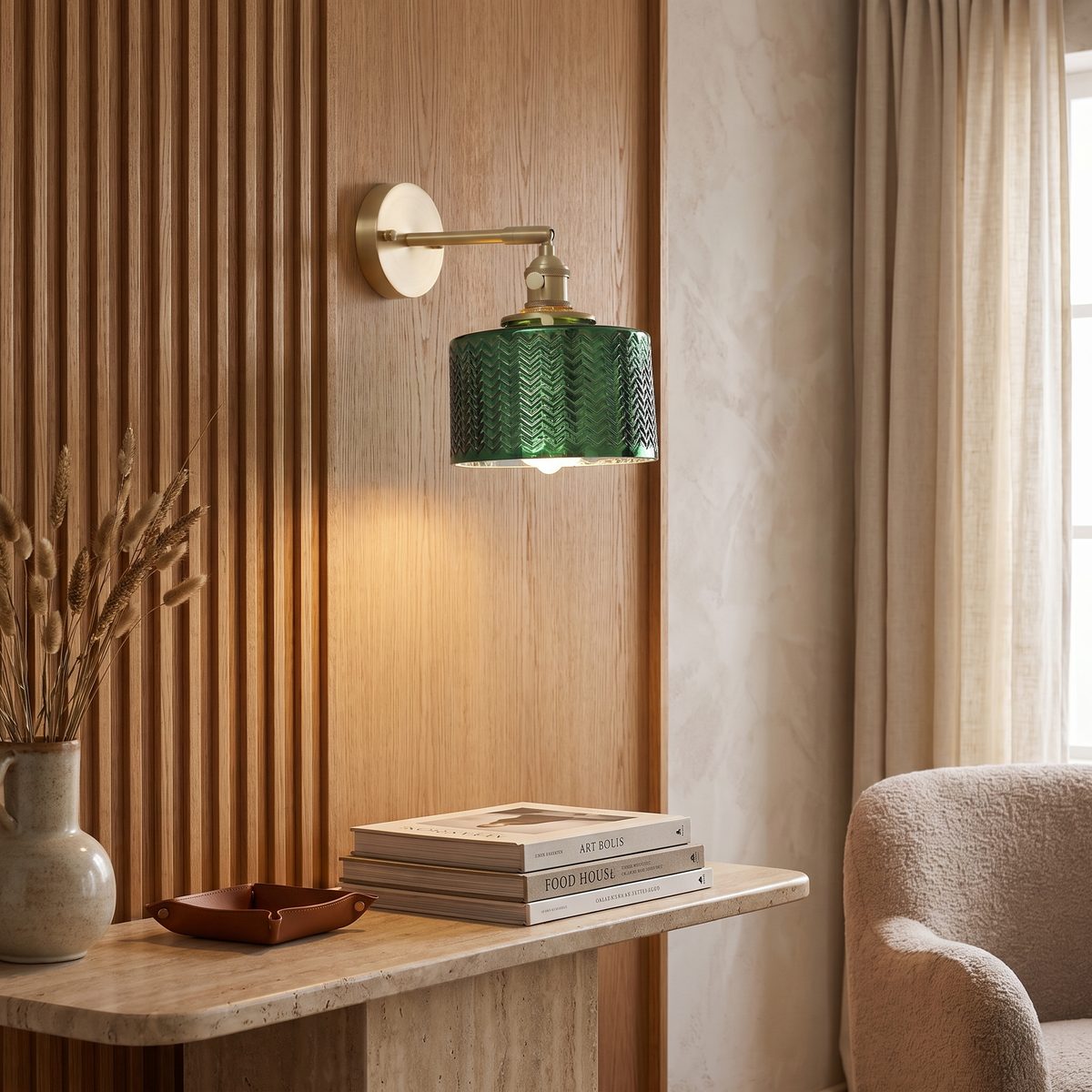 Verrocchio Nordic Brass Cylinder Wall Sconce for Headboard and Hallway Lighting