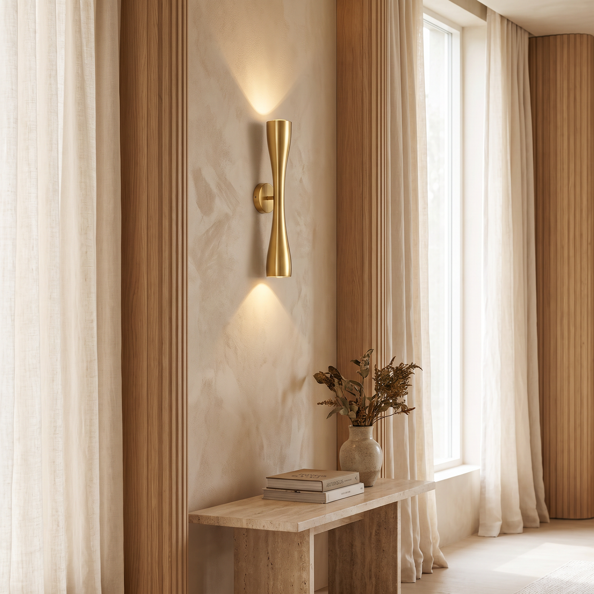 Xaverine Modern Metal Long Horn Wall Sconce with Dual LED for Living Room and Bedroom