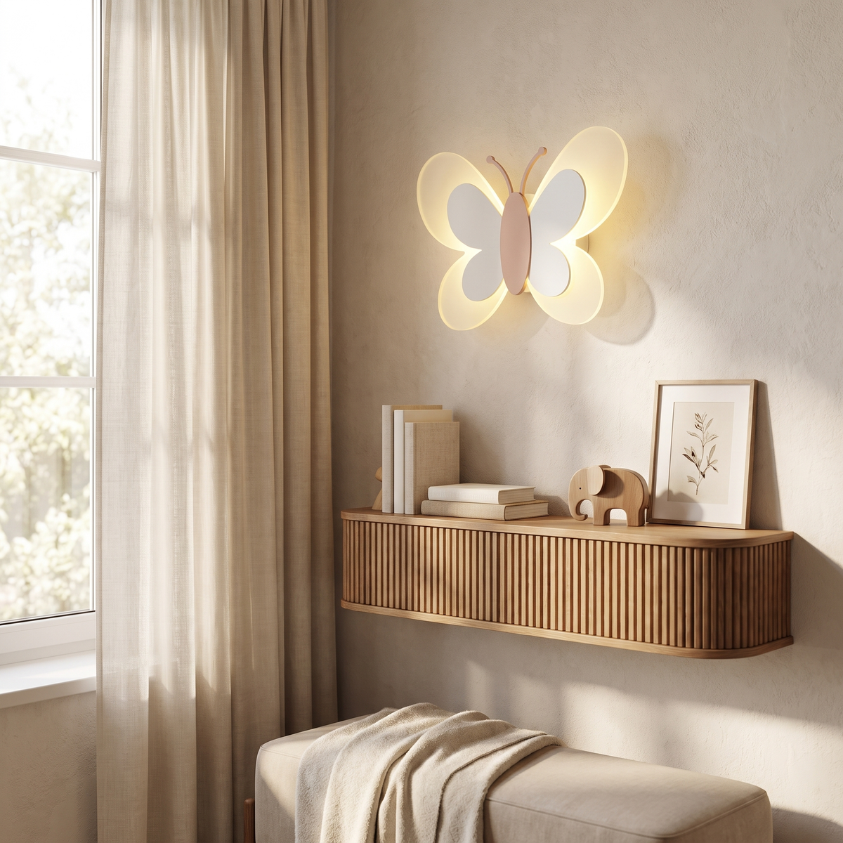 Havenlyn Modern White Acrylic LED Wall Sconce for Bedroom and Living Room Accent Lighting