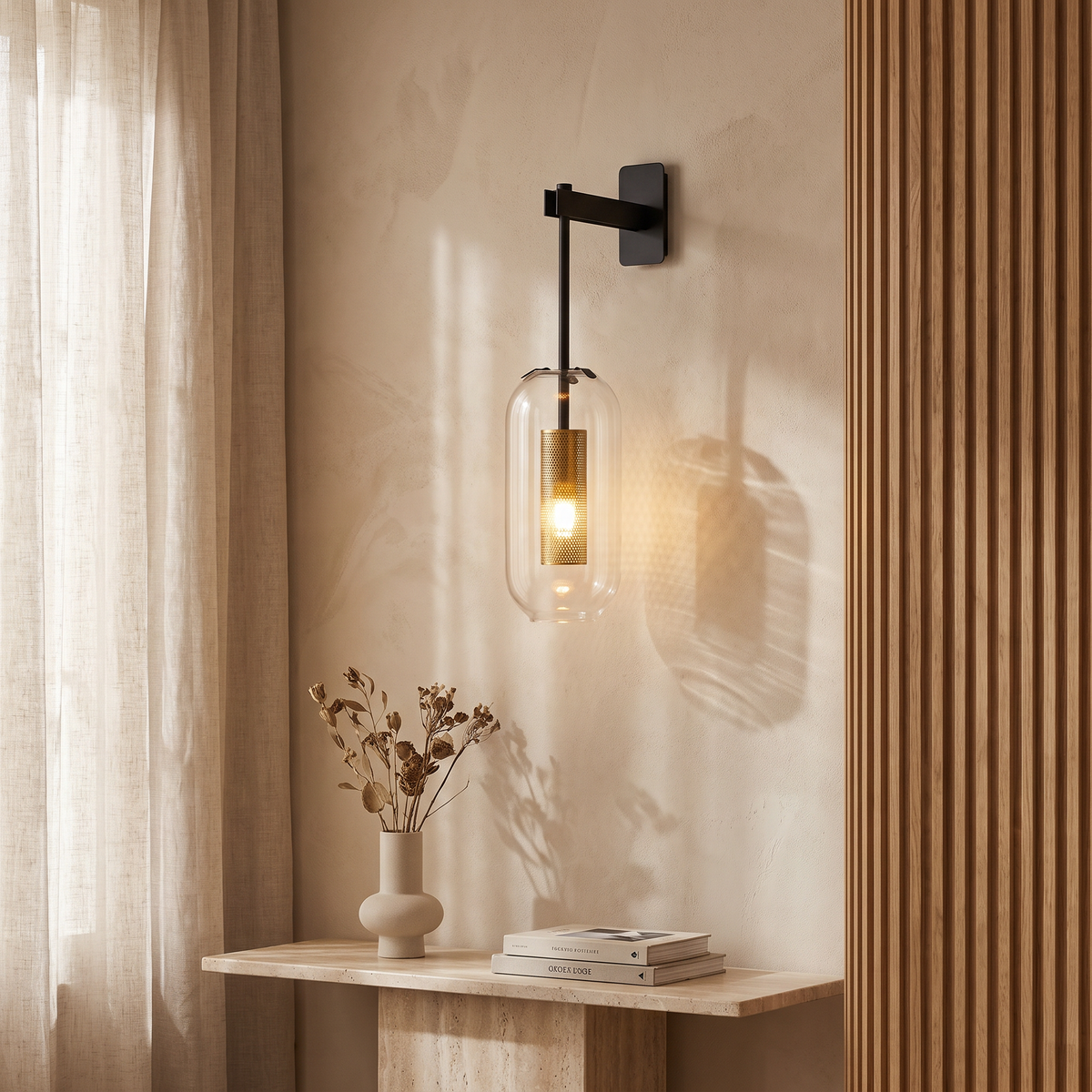 Kestrelle Scandinavian Gold Stainless Steel Cylinder Wall Sconce for Bedroom Reading Light