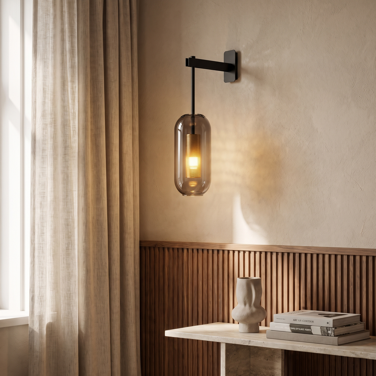 Kestrelle Scandinavian Gold Stainless Steel Cylinder Wall Sconce for Bedroom Reading Light
