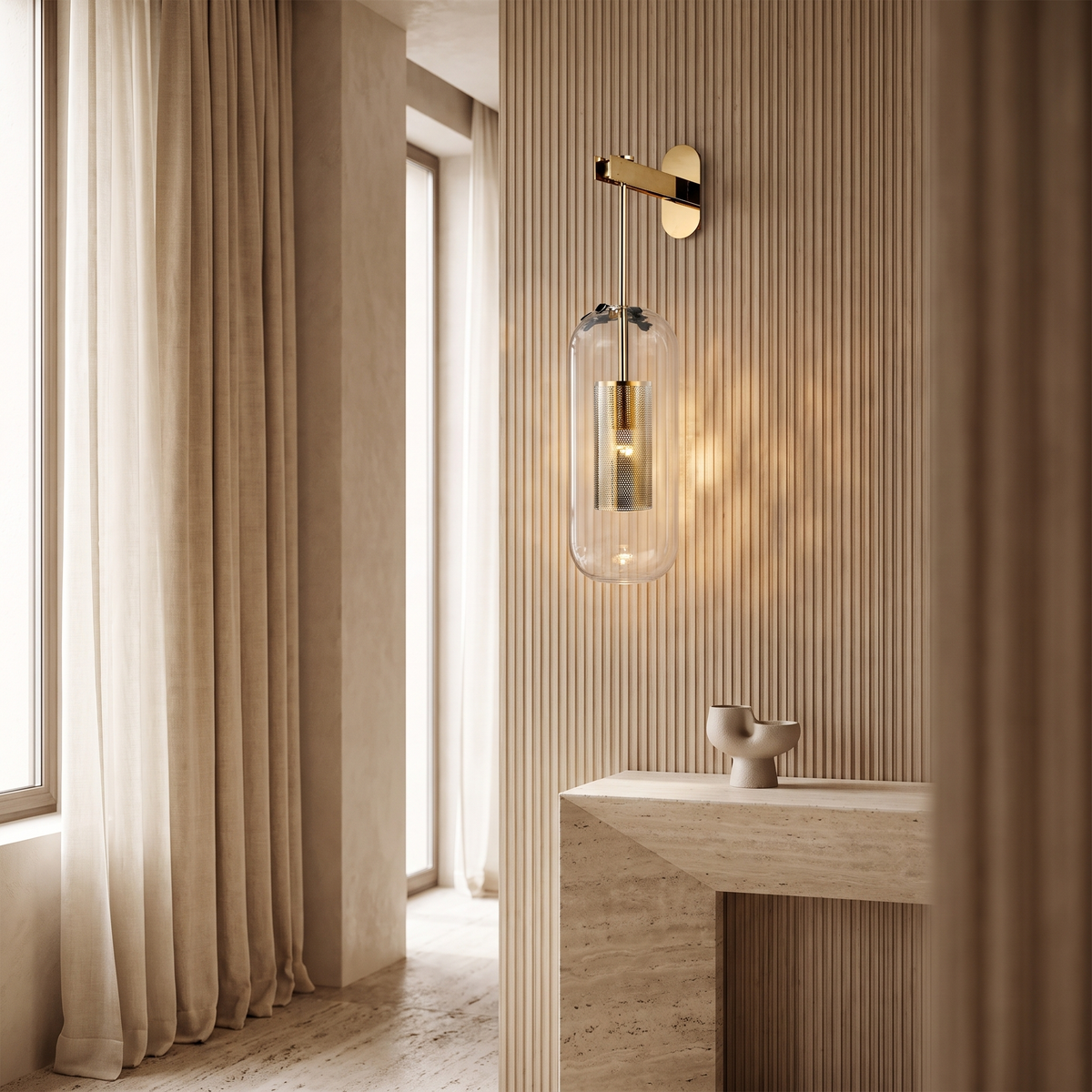 Kestrelle Scandinavian Gold Stainless Steel Cylinder Wall Sconce for Bedroom Reading Light