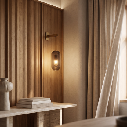 Kestrelle Scandinavian Gold Stainless Steel Cylinder Wall Sconce for Bedroom Reading Light