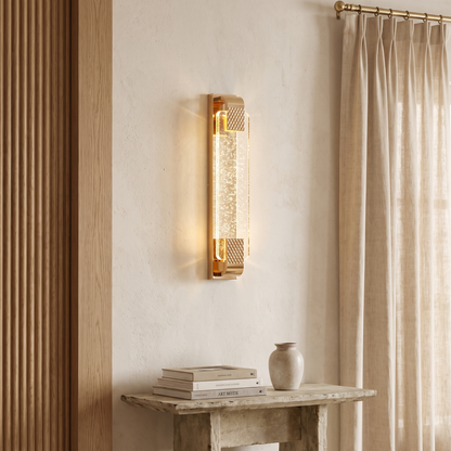 Vallonne European Gold Bubble Crystal LED Wall Sconce for Bedside Reading