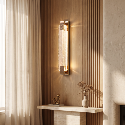 Vallonne European Gold Bubble Crystal LED Wall Sconce for Bedside Reading