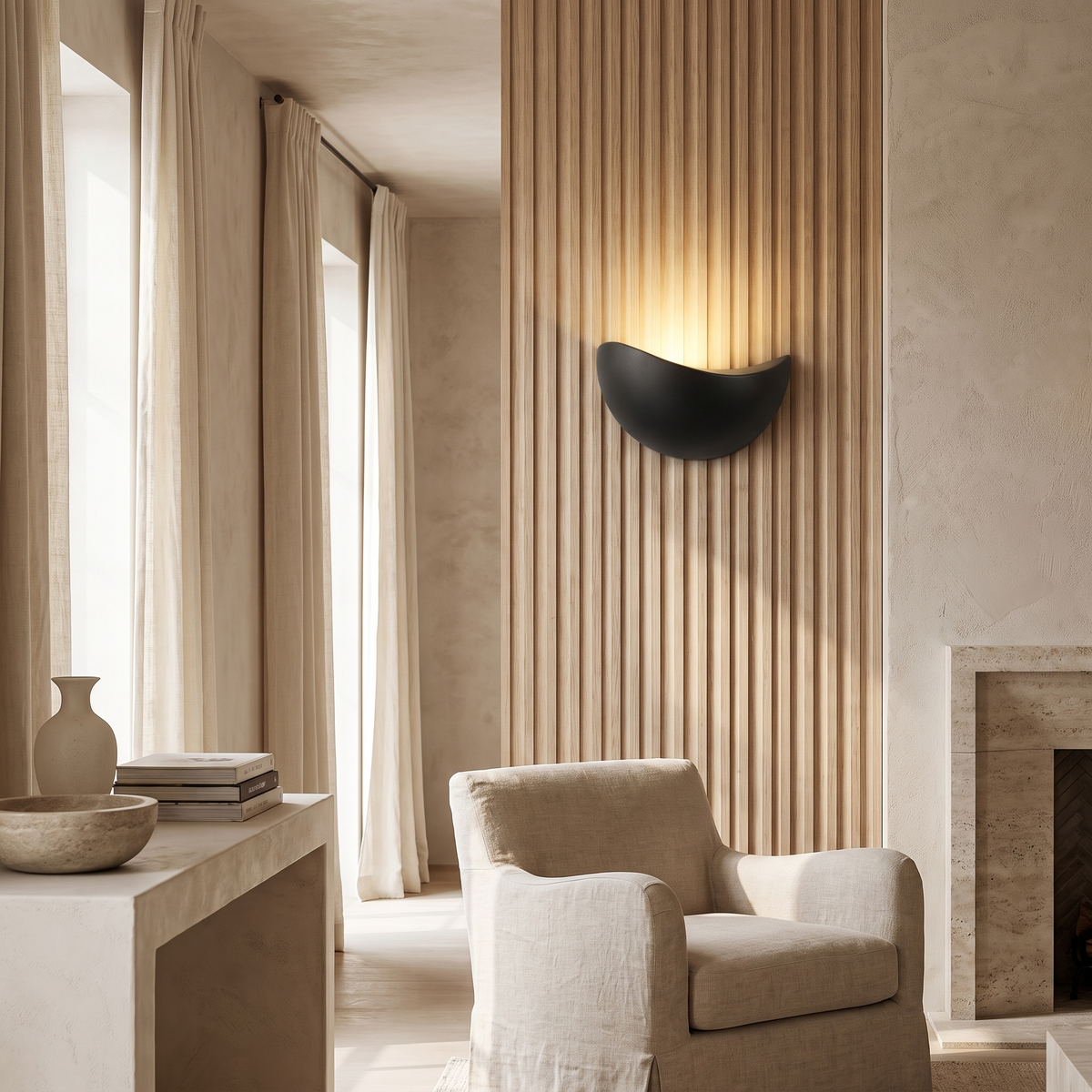 Zorielle Modern Half-Round Aluminum LED Wall Sconce for Living Room Accent