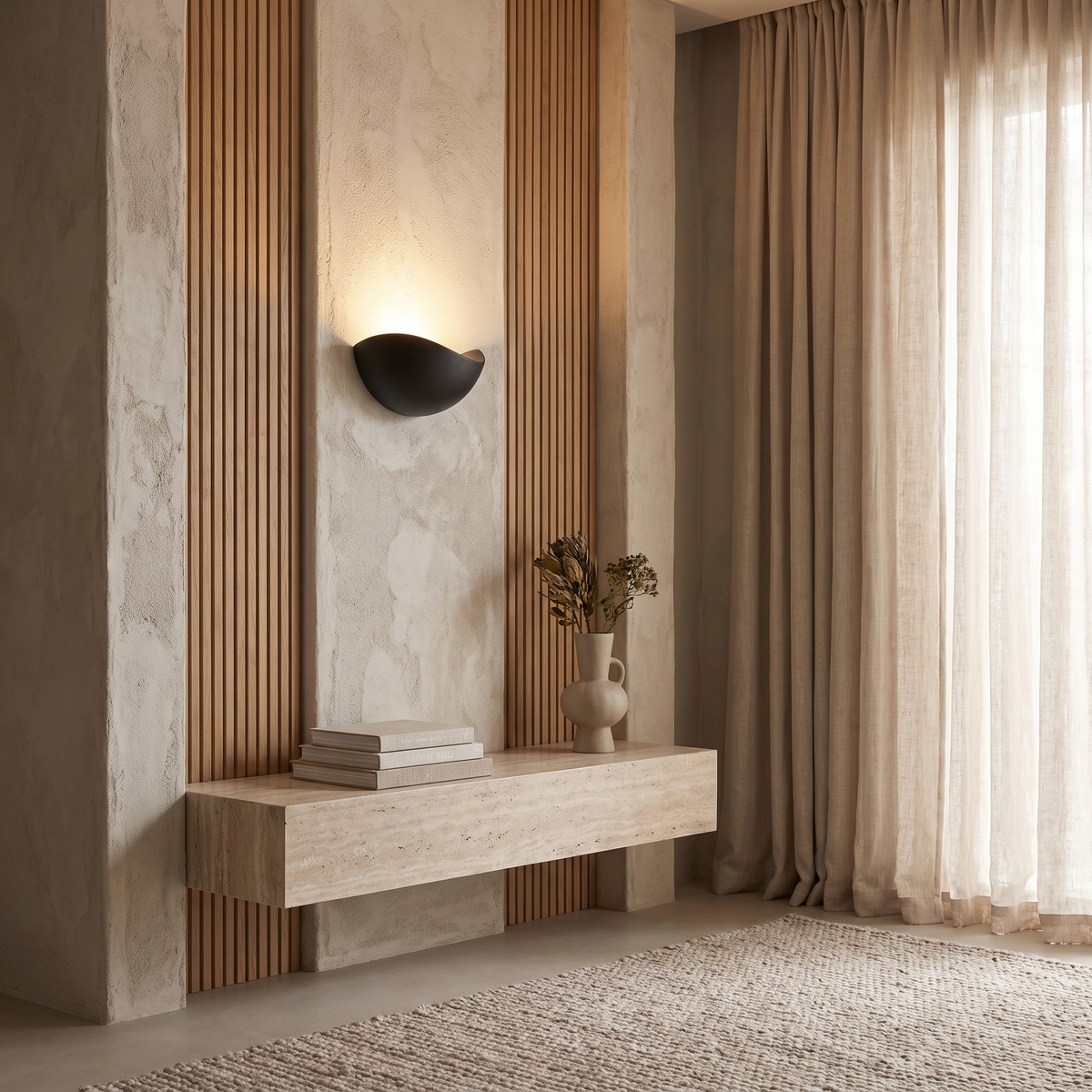 Zorielle Modern Half-Round Aluminum LED Wall Sconce for Living Room Accent