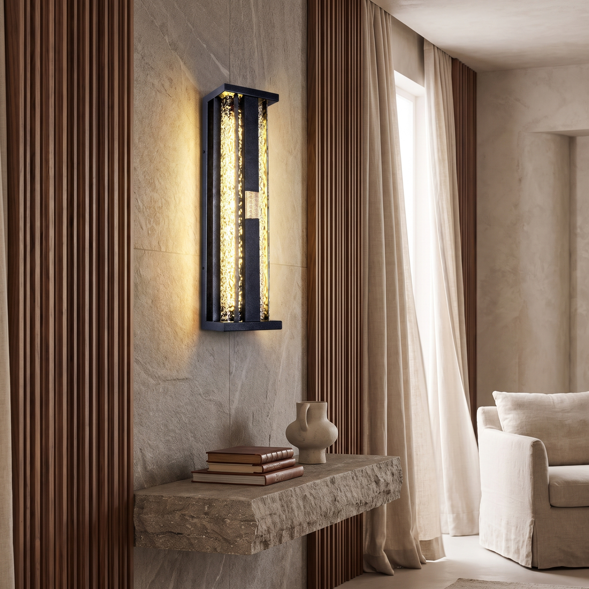 Havilland Luxury Stainless Steel Solar LED Wall Light Motion Sensing for Patio and Garden