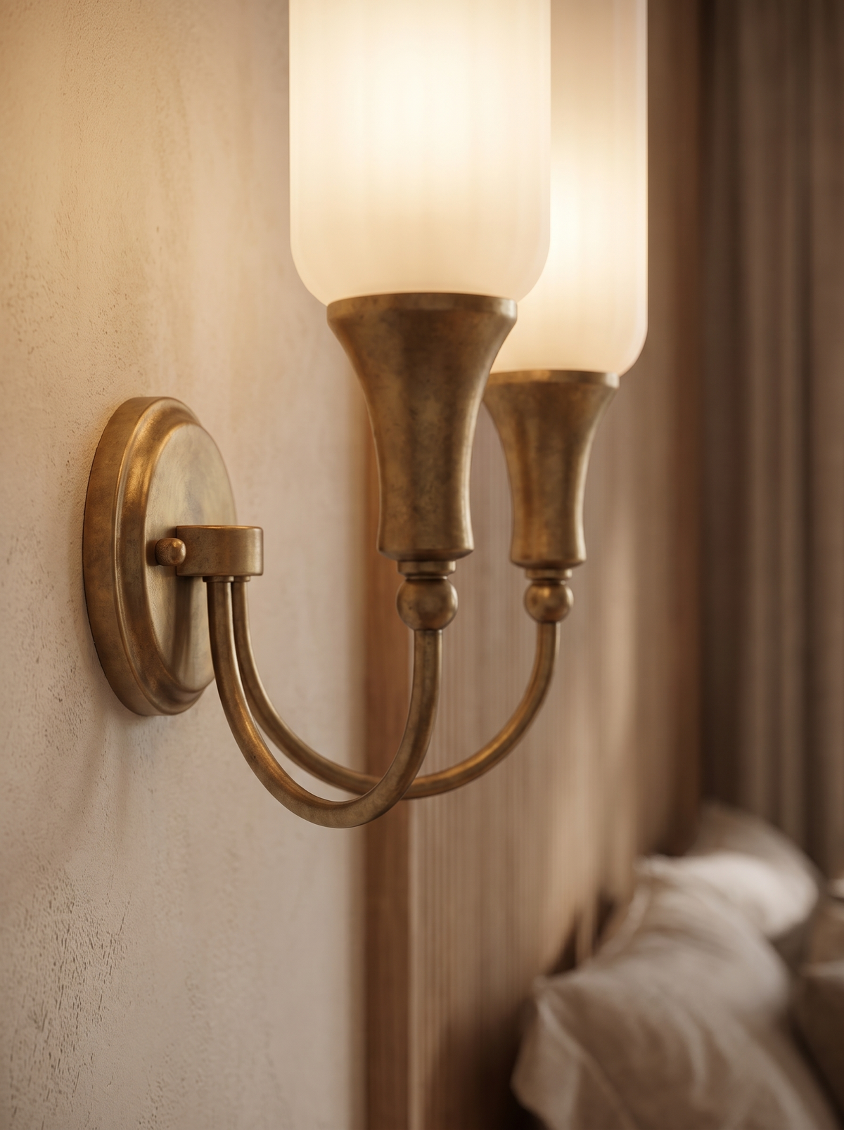 Doveraine wall sconce close up, Decades of Evenings