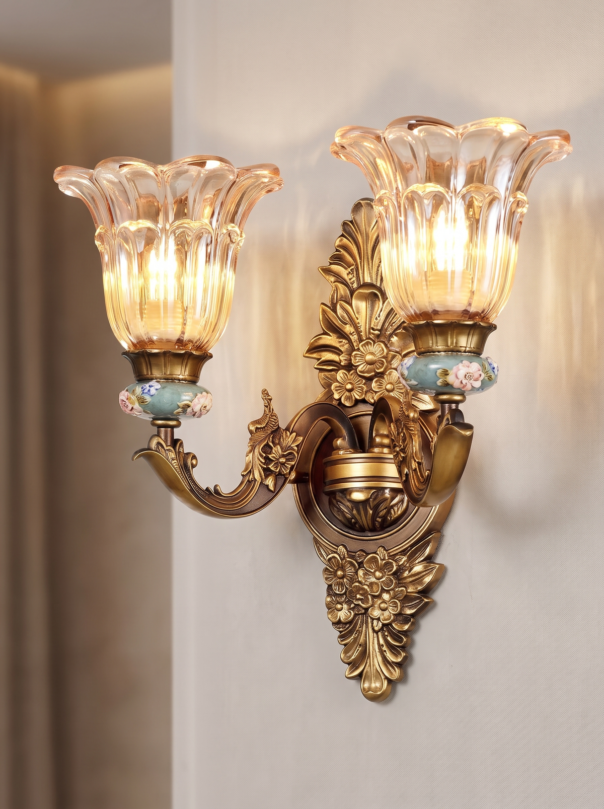 Thessaly wall sconce close up, Sculpted in Cast Resin