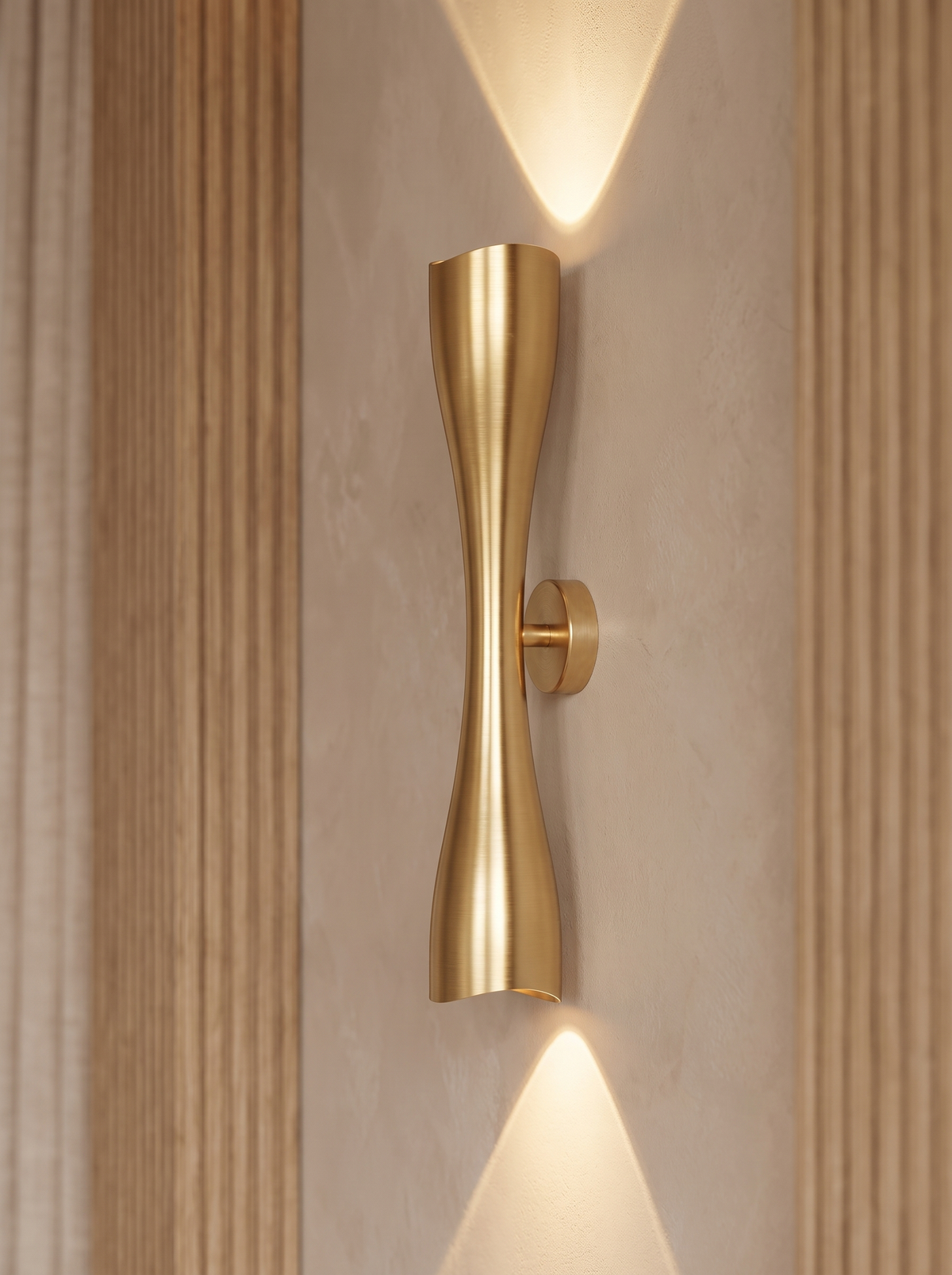 Xaverine wall sconce close up, One Continuous Line