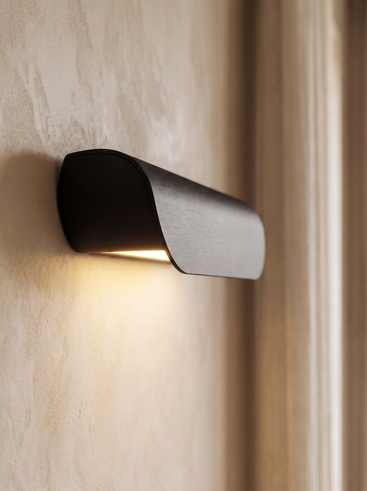 Winsloe wall sconce close up, Drawn From Solid Aluminum