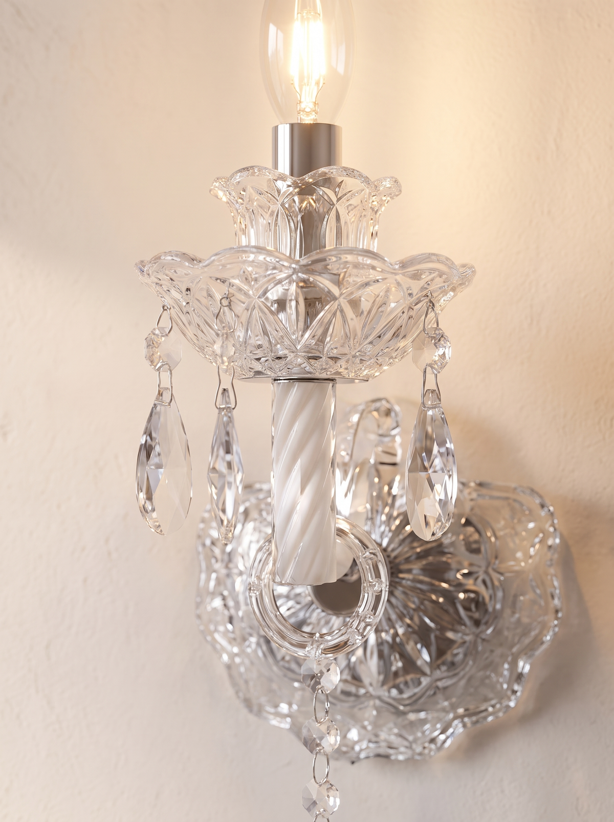 Faroline wall sconce close up, Sculpted, Not Assembled