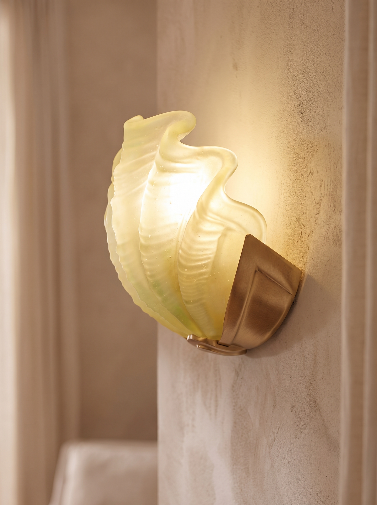 Kirielle wall sconce close up, The Cool Warm Glow