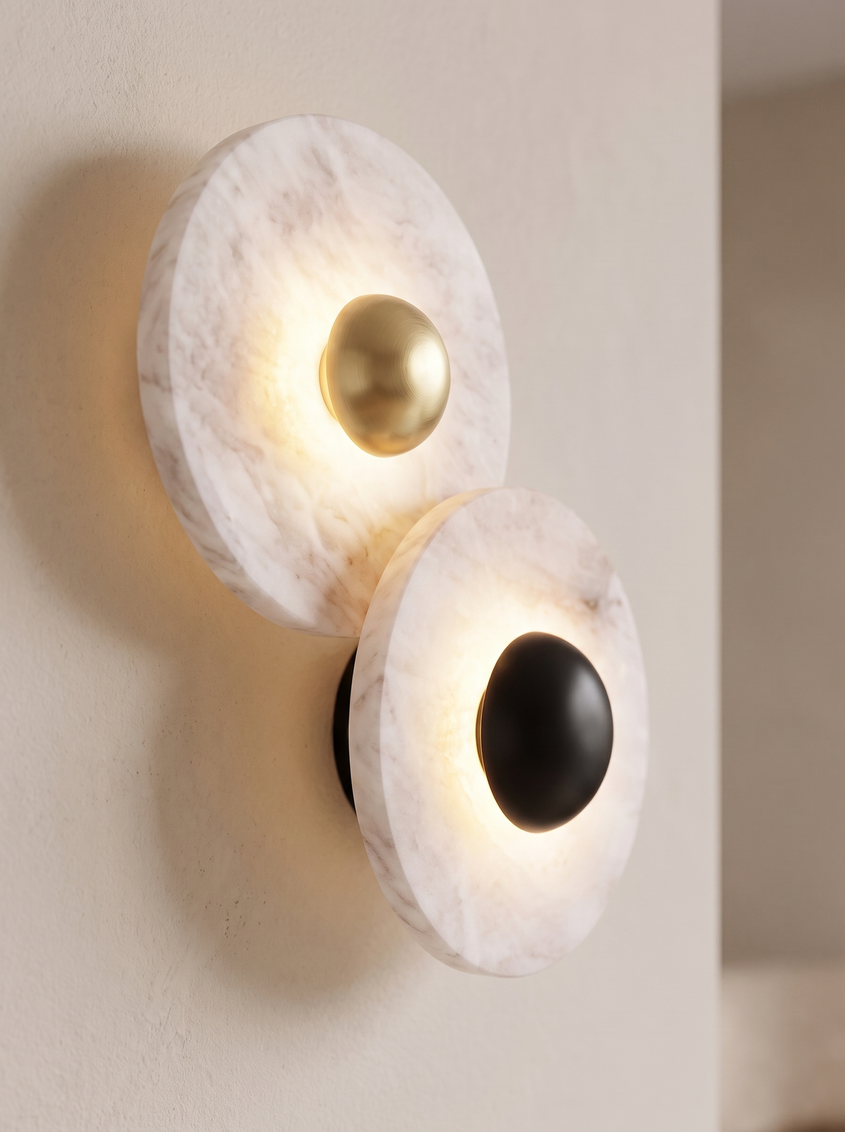 Larkspur wall sconce close up, The Cool Warm Glow