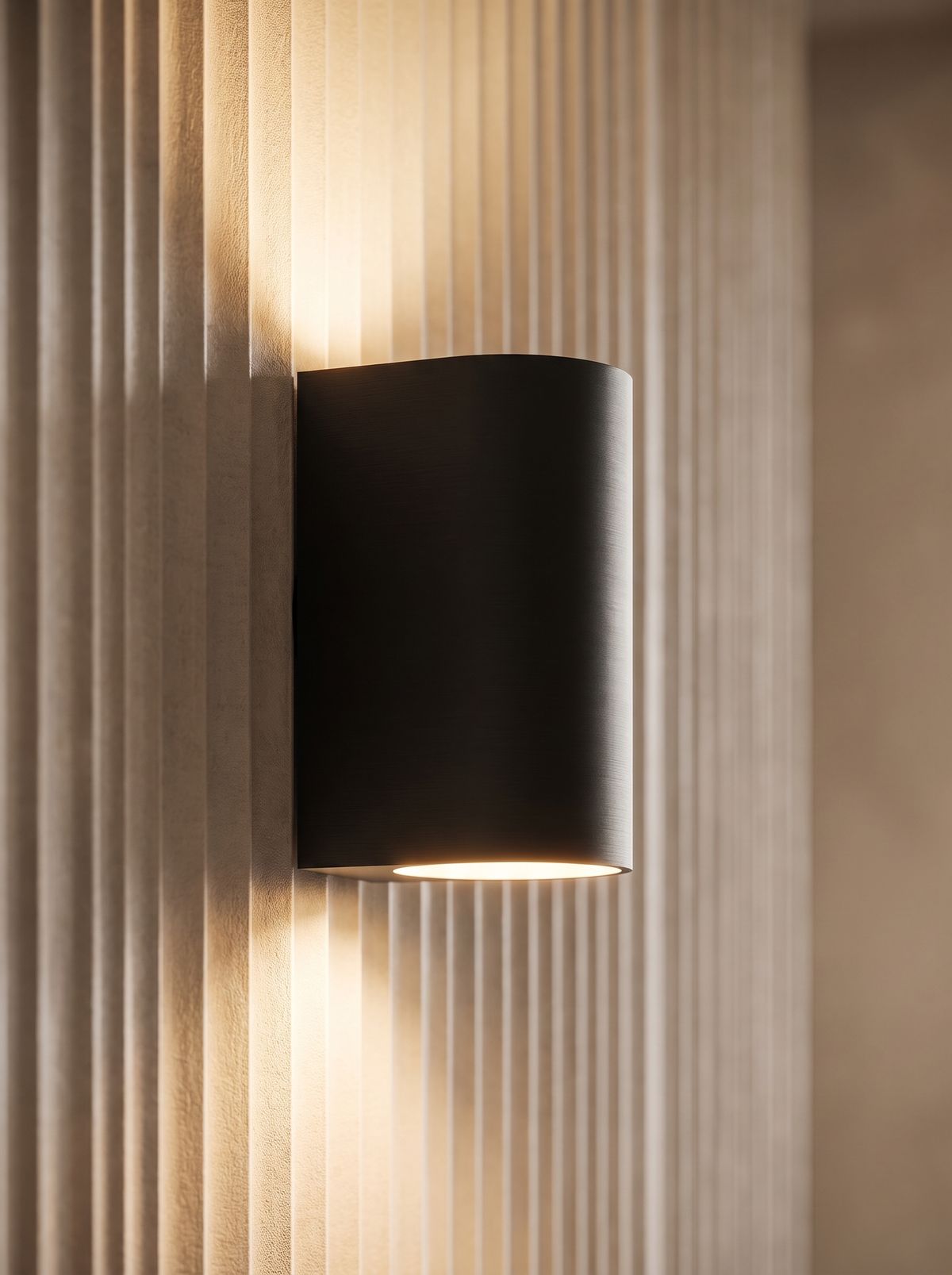 Palladine wall sconce close up, Drawn From Solid Aluminum