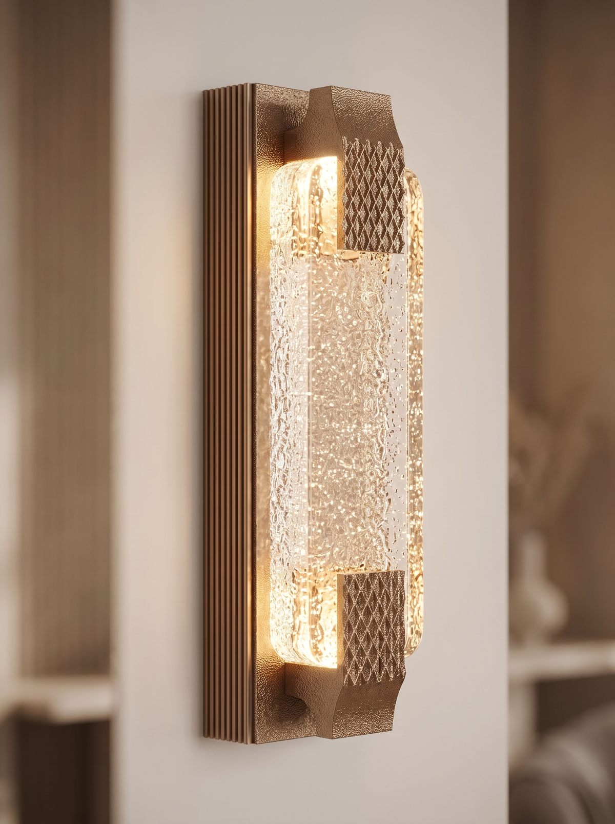 Vallonne wall sconce close up, Radiance, Engineered