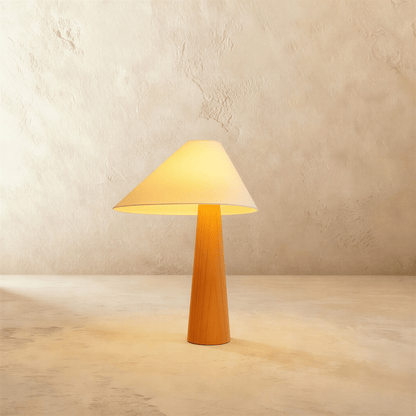 Verdoni Contemporary Fabric Wood Table Lamp with Warm E27 Glow for Boho Bedrooms