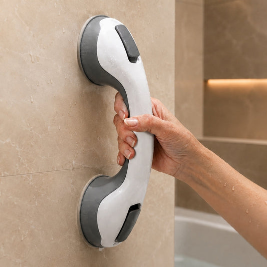 Shower Grab Bar – Strong Suction & No Drill Install | Bathroom Safety Handle For Eldery With Secure Grip