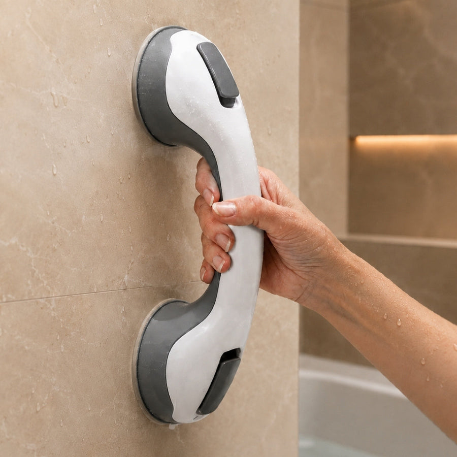 Shower Grab Bar – Strong Suction & No Drill Install | Bathroom Safety Handle For Eldery With Secure Grip