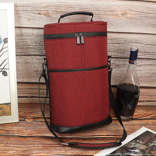 Insulated 2-Bottle Wine Cooler Bag