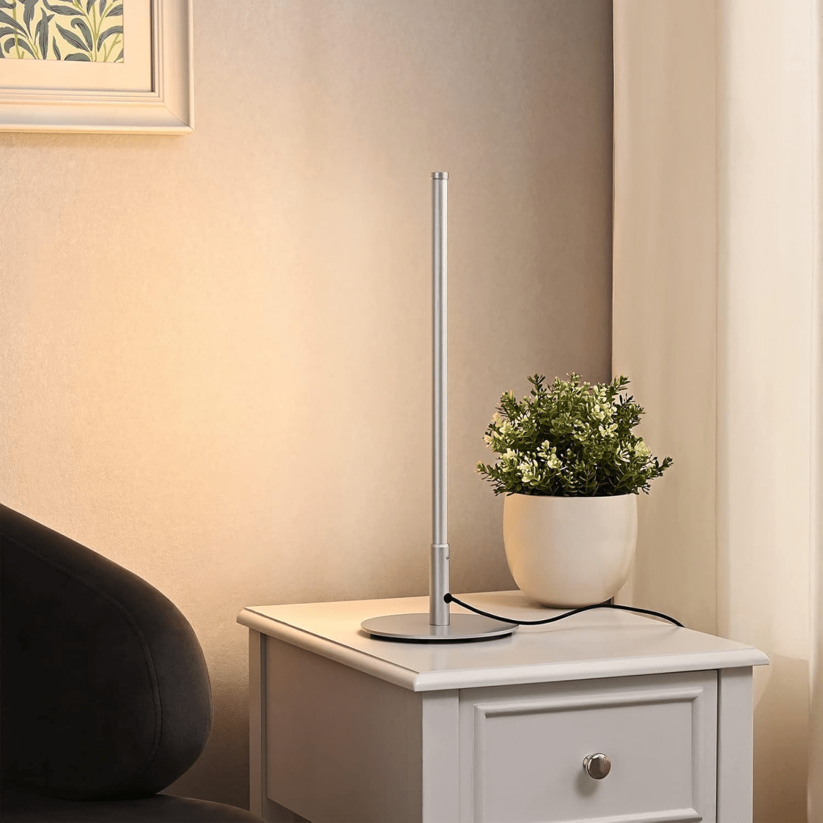 Nervesa Modern Metal LED Table Lamp for Bedroom and Living Room Accent Lighting