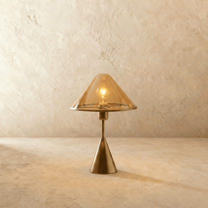 Herriveau Contemporary Bronze Aluminum Table Lamp with Warm to Cool Glow for Dining Room