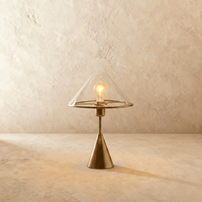 Herriveau Contemporary Bronze Aluminum Table Lamp with Warm to Cool Glow for Dining Room