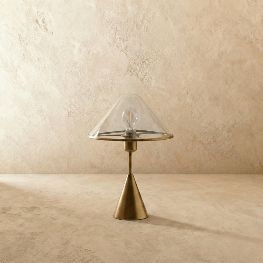 Herriveau Contemporary Bronze Aluminum Table Lamp with Warm to Cool Glow for Dining Room
