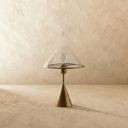 Herriveau Contemporary Bronze Aluminum Table Lamp with Warm to Cool Glow for Dining Room