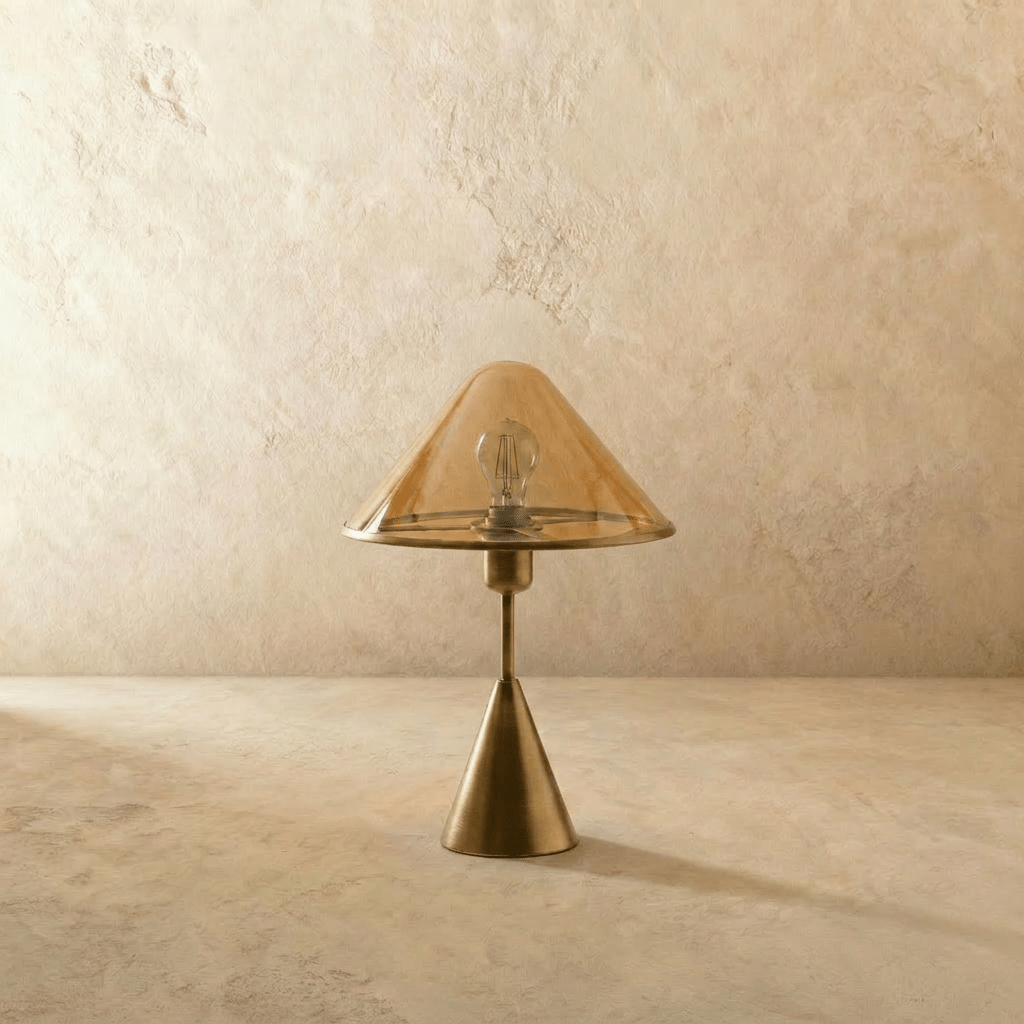 Herriveau Contemporary Bronze Aluminum Table Lamp with Warm to Cool Glow for Dining Room