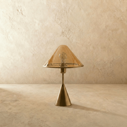 Herriveau Contemporary Bronze Aluminum Table Lamp with Warm to Cool Glow for Dining Room