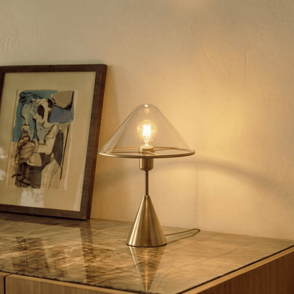Herriveau Contemporary Bronze Aluminum Table Lamp with Warm to Cool Glow for Dining Room